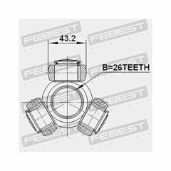Tripod Joint FEBEST 2716-S80T
