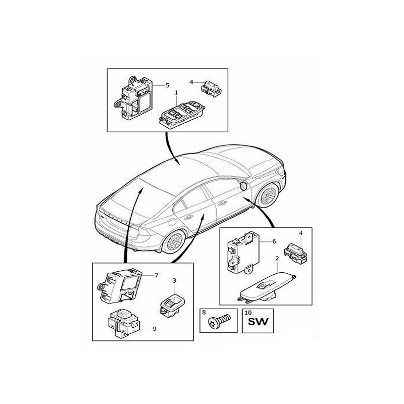 VOLVO Window Regulator Switch 31334345