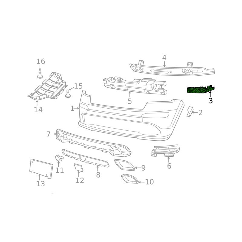 JEEP GRAND CHEROKEE IV (WK2) 2014 - 2017 Bumper Bracket  68223469AA