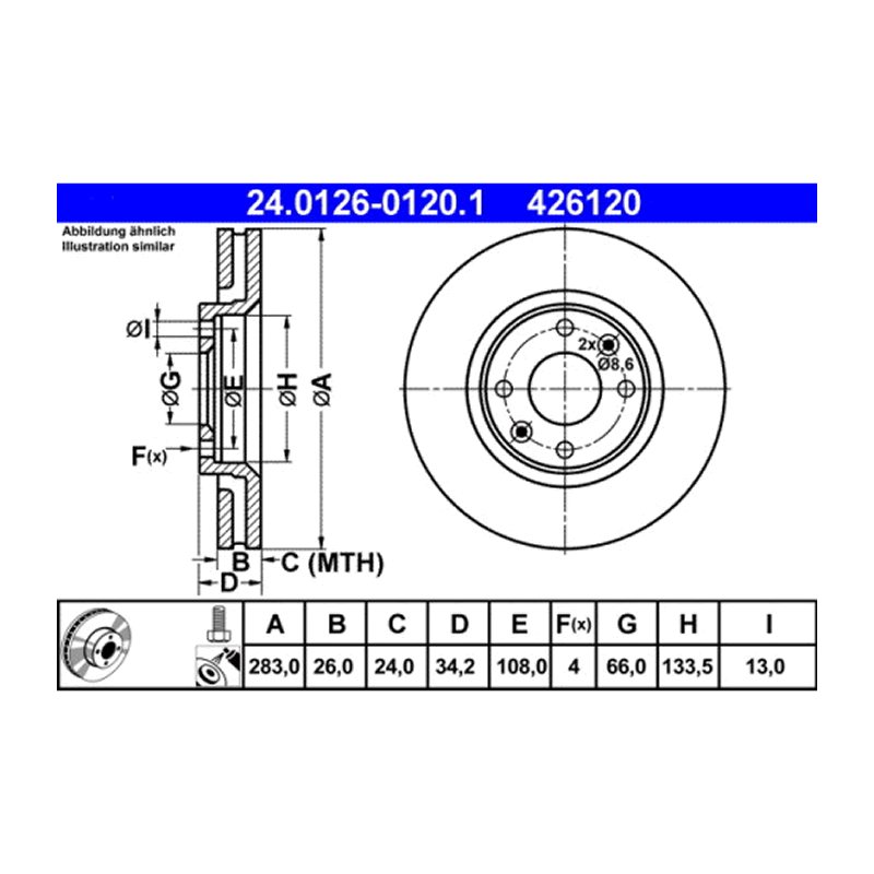 CITROËN , PEUGEOT Front Brake Disc ALTE 1606401480