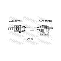 VOLVO Front Left Driveshaft FEBEST 2714S40LH image 2