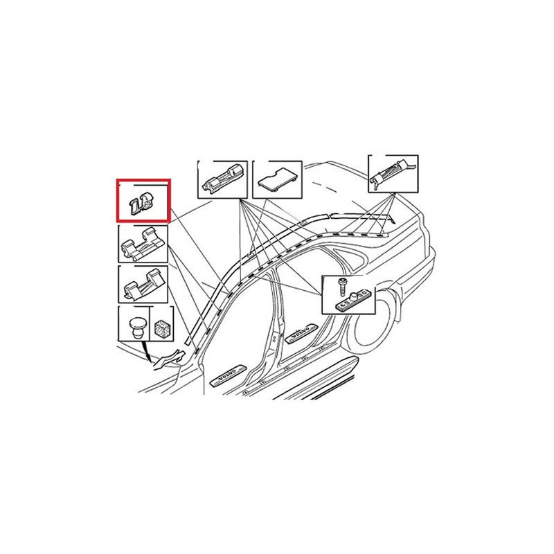VOLVO S80 Roof Drip Moulding Clip 9190966
