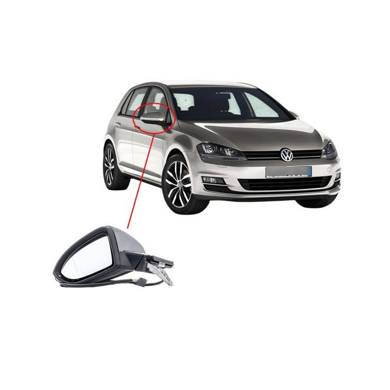 VW GOLF MK7 LH Side Mirror Glass 5G0857521